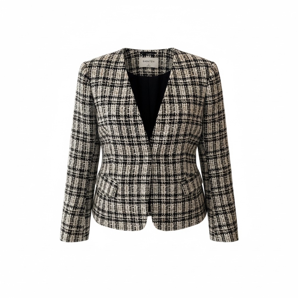 NWOT Babaton Women's Tweed Checkered Blazer